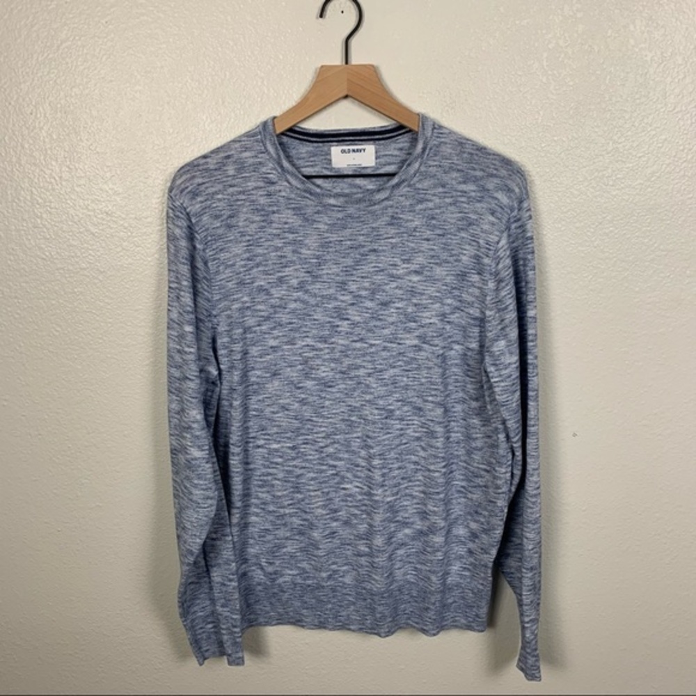 OLD NAVY LIGHT BLUE HEATHERED CREW NECK SWEATER